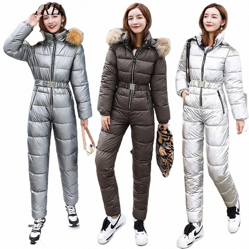 

Women's Down & Parkas women's Down & Parkas -20 Degrees Warm One Piece Jumpsuit Women Outfit Ski Suit Jacket Winter Parka Female Hooded Bodysuit Overalls Tracksui 857y#, Rd