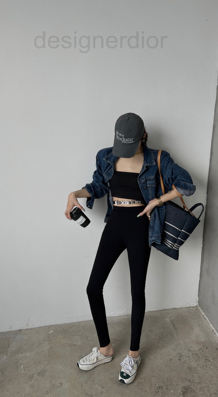 Women's Leggings designer The 2022 new aw king high set elastic fabric is very compact and slim with wide webbing at the hip waist bottoms M-image-800688163