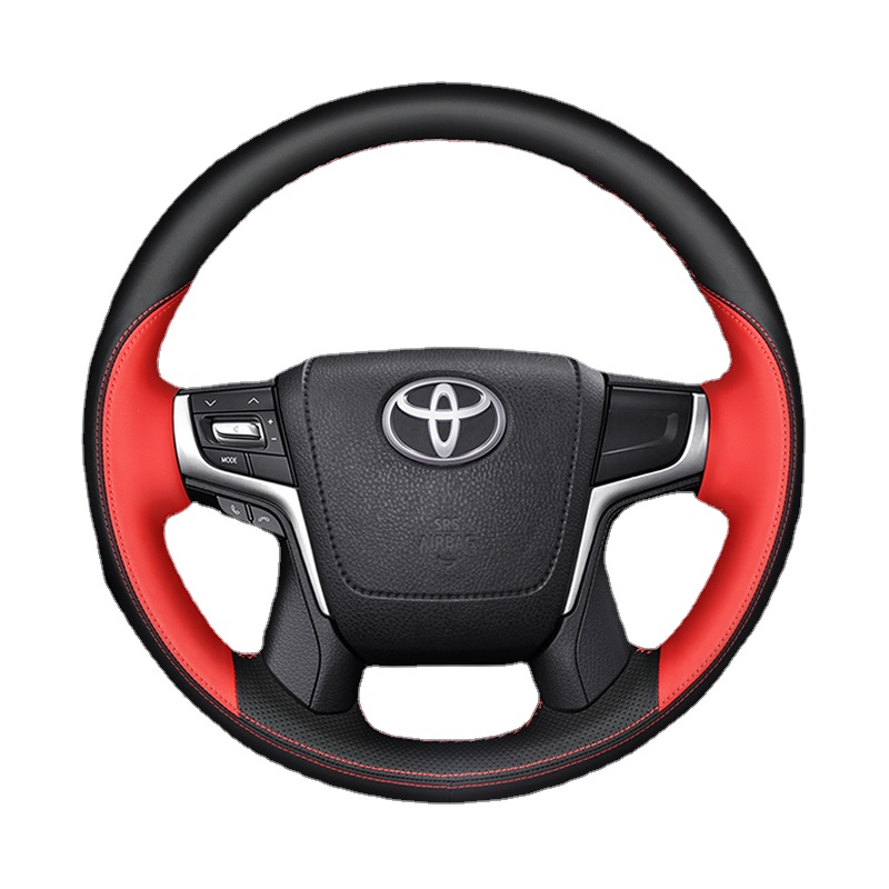 Housse de volant cousue à la main en cuir sur mesure pour Toyota Prado Crown Land cruiser Alphard Vellfire
