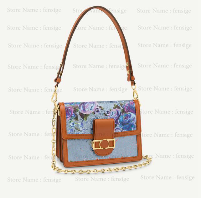 

DAUPHINE MM floral tote bag 2022SS Winter Monograms Buttercup Pattern Women's Designer Handbag circle S-lock Shoulder Bag M21266 FALL-WINTER 2022 Flap, 01