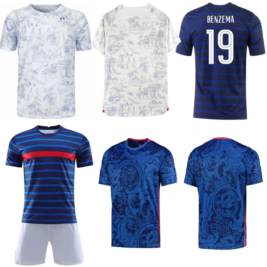 

22 23 world cup soccer jersey BENZEMA MBAPPE GRIEZMANN POGBA GIROUD KANT team Camisa maillot de Football shirts Men kids kit set MATUIDI VARANE PAVARO uniforms fRANCE, 22 23 world cup blue away kit with socks