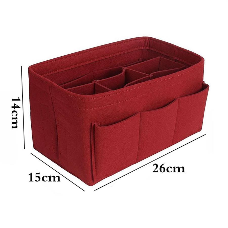 

Women Fashion Felt Cloth Inner Bag Fits In Insert Handbag Multi-pockets Cosmetic Bags Storage And Personal Organizer285d