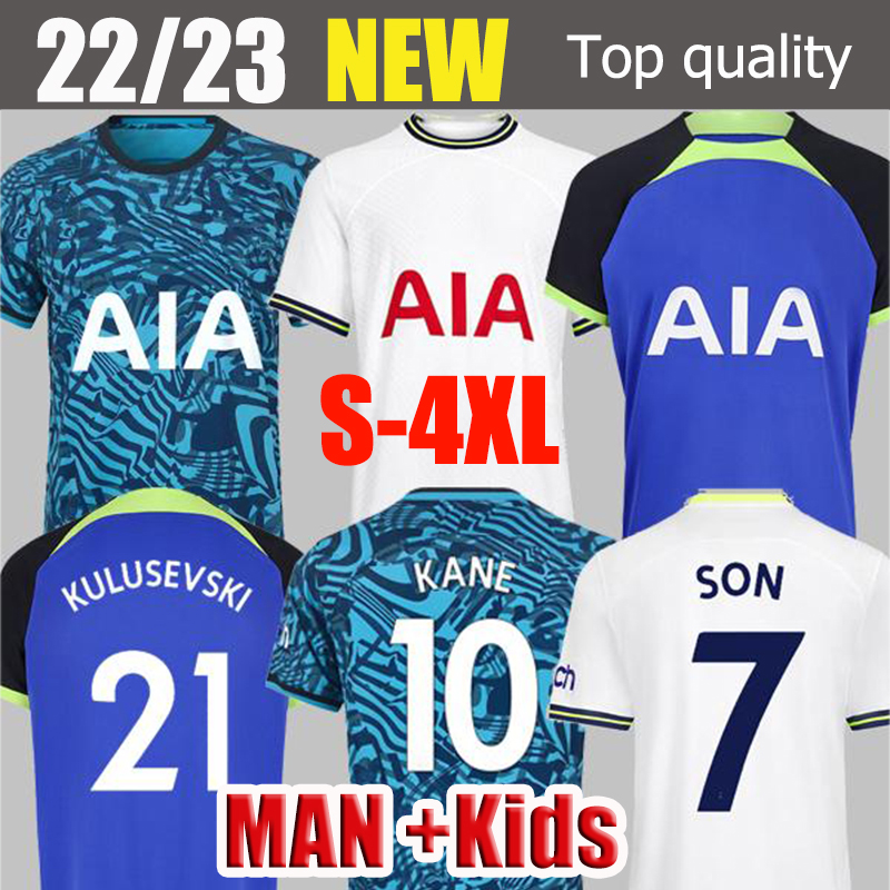 

S-4XLSoccer Jerseys kit socks 22 23 KANE LUCAS KULUSEVSKI HOJBJERG colorful Away 22 23 LUCAS DELE Third 3rd Tottenham Football shirt BRYAN kids full sWINKS et adul, 11