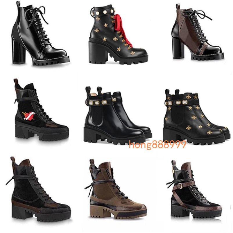 2022 Fashion Martin Boots Boot Boot Boots Cowboy Chaussures de mariage Real Cuir Chunky High talon