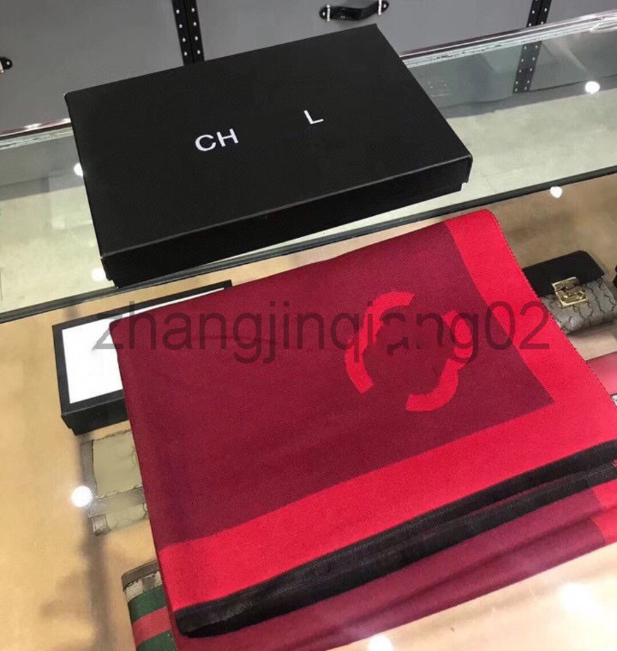 Designer Cashmere Head Channel cc Scarf For Woman Mens Autumn Winter Fashion Soft Thickened Encrypted Scarf Simple And Generous Red Charming Beau