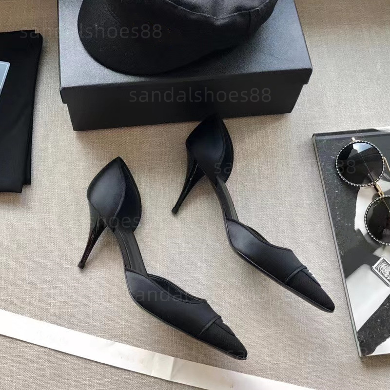 

Designer Shoes Heels Vintage Pumps Flats Loafers Women Stiletto Heel Satin Silk Leather Pointed Toe Pumps Sandals Ballet Flat Slingback Shoe Black SandalShoe, 4 flat