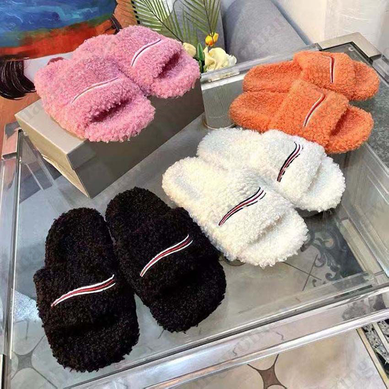 

Women Winter Fuzzy Slippers fashion Sandals Beach Thick Bottom Slippers Platform Alphabet Lady High Heel Slides Designer, #1