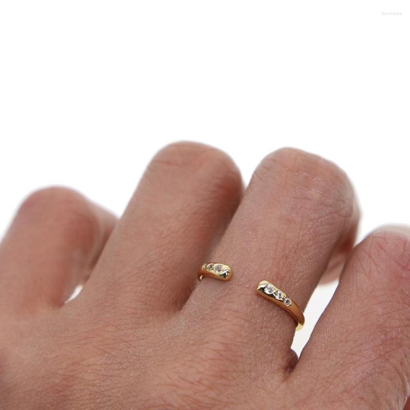 

Cluster Rings 2022 Arrival Exquisite Jewelry Gold Color Girl Gift Simple Opening Single Adjustable Ring For Women Wedding