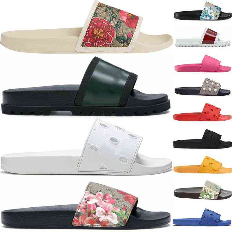 

Sandals Trend Women Mens Beach Shoes Pool Slides Sandales Flats Slippers Sliders Striped Red Green Floral Brocade Gear Soles Rubber Leather, 19