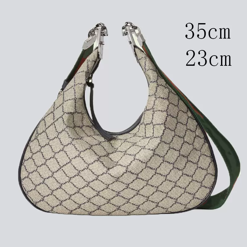 

Attache Canvas Handbag 5A Half Moon Shoulder Bag Crossbody Bags Classic Nylon Strap Hardware Parts Printed Letters High Quality Purse Hot Sell Adjustable Straps, Gift box (not sold separately)