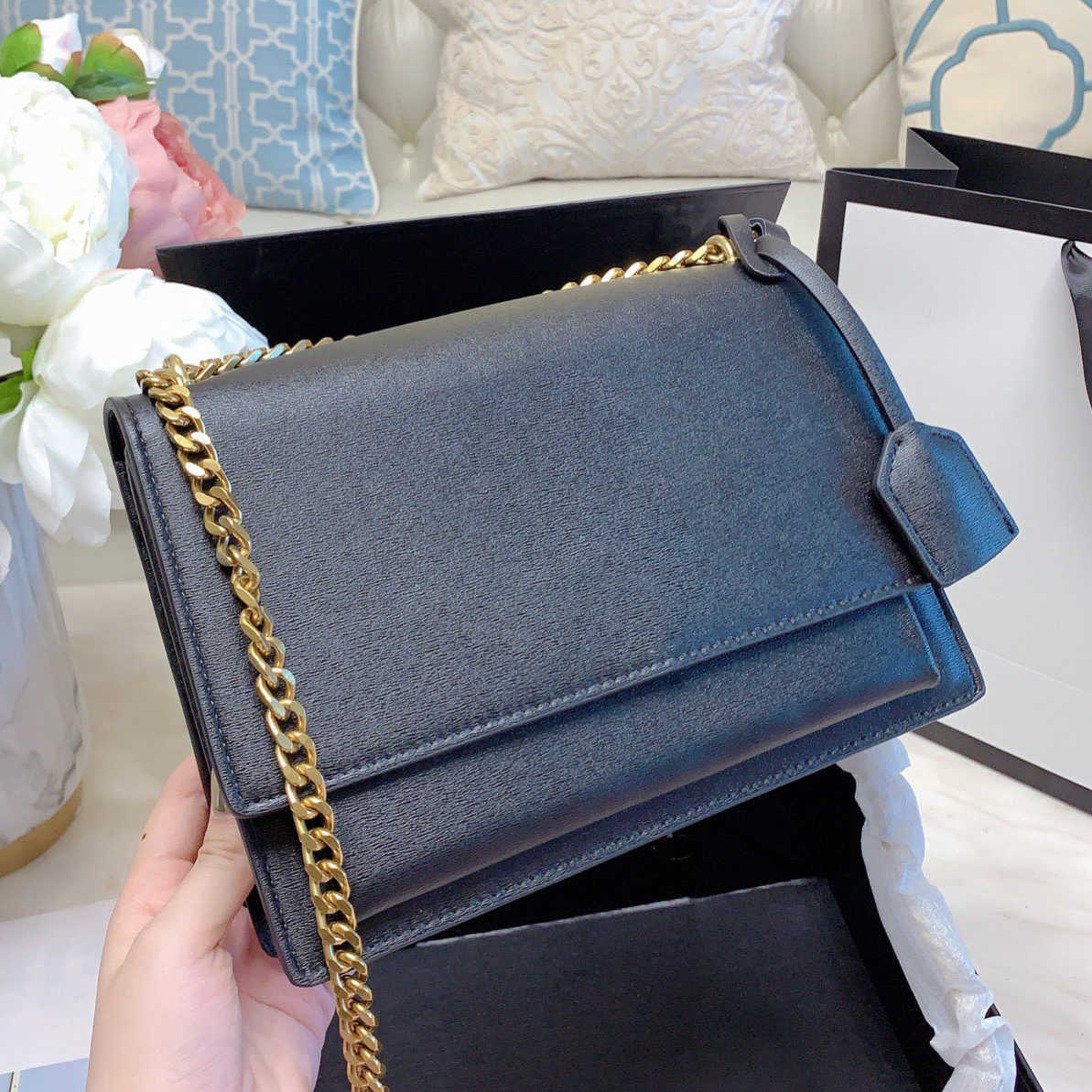 

SS high quality grab bags shopping handbag purse women crossbody wallet famous designer sunset bag retro atmosphere fashion