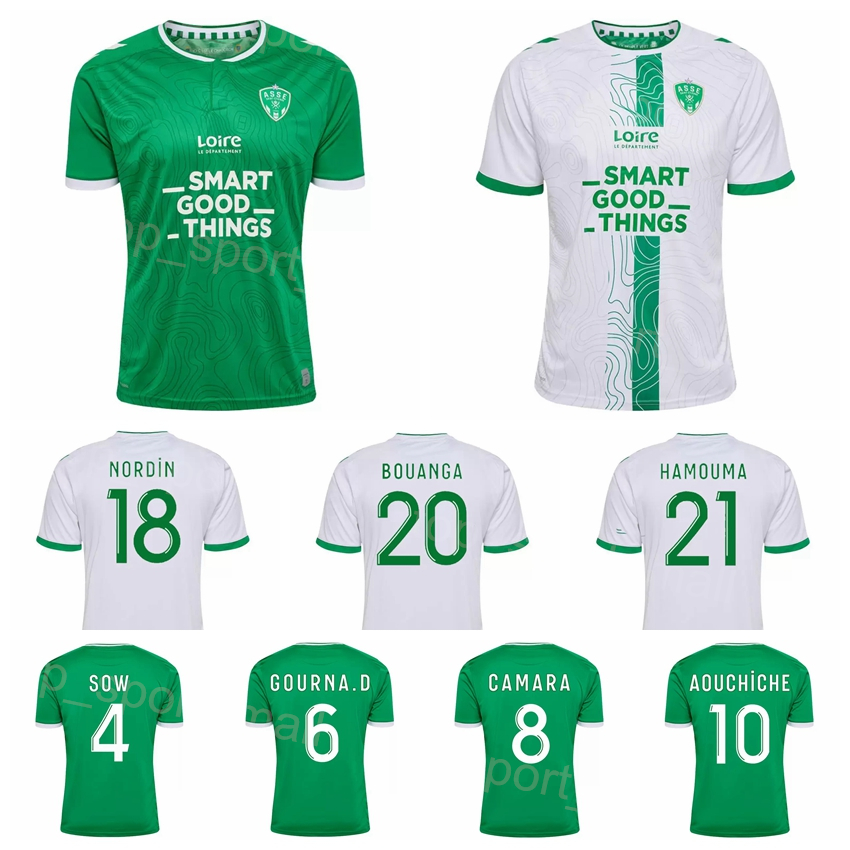 

2022 2023 AS Etienne Soccer Jersey AOUCHICHE NORDIN BOUANGA SOW GOURNA CAMARA MACON HAMOUMA KHAZRI ABI BOUDEBOUZ AHOLOU BERIC CABELLA DIONY Football Shirt Kits, With patch
