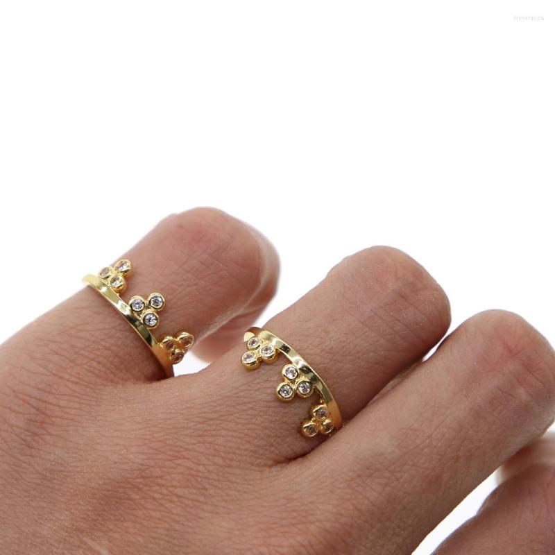

Cluster Rings 2022 Arrived Small Round Shape Cubic Zircon Fashion Engagement Gold Color Wedding Birthday Jewelry For Women Girls