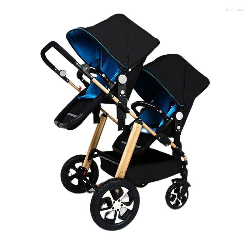 

Strollers Twins Baby Stroller Black Light Multifunction Double Aluminum Alloy Prams