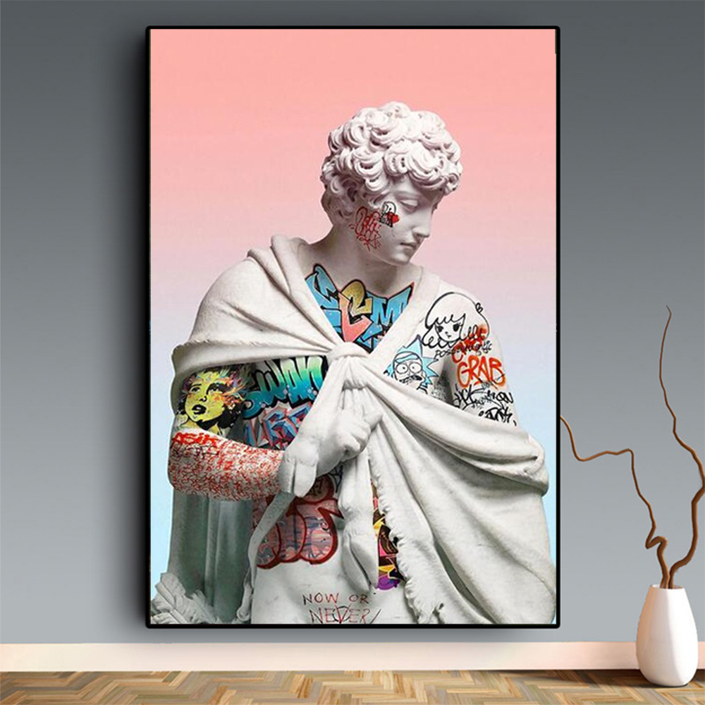 

Cavans Painting Abstract Vaporwave Sculpture of David Modern Posters Prints Wall Art picture for Living Room Home Decor Cuadros