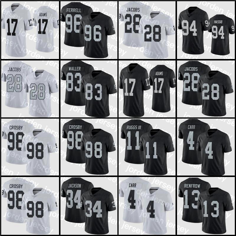 

NEW American College Football Wear Jersey Oakland''Raiders''17 Davante Adams Football Chandler Jones 28 Josh Jacobs 83 Darren Waller 4 Derek, Men jersey