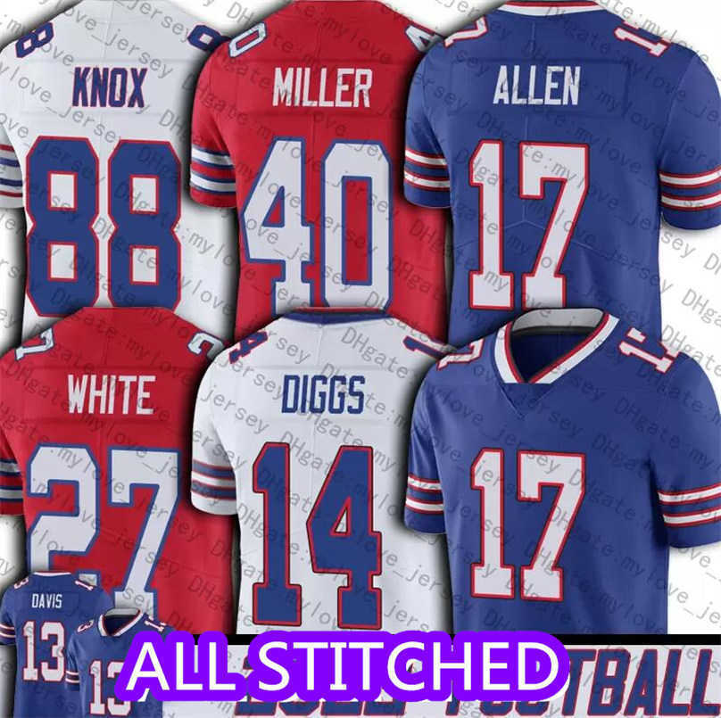 

Von Miller Josh Allen Jersey Stefon Diggs Buffalo''Bills''Kaiir Elam Custom Football Jerseys Sew Poyer Tre'Davious White Tremaine Edmunds, As photo