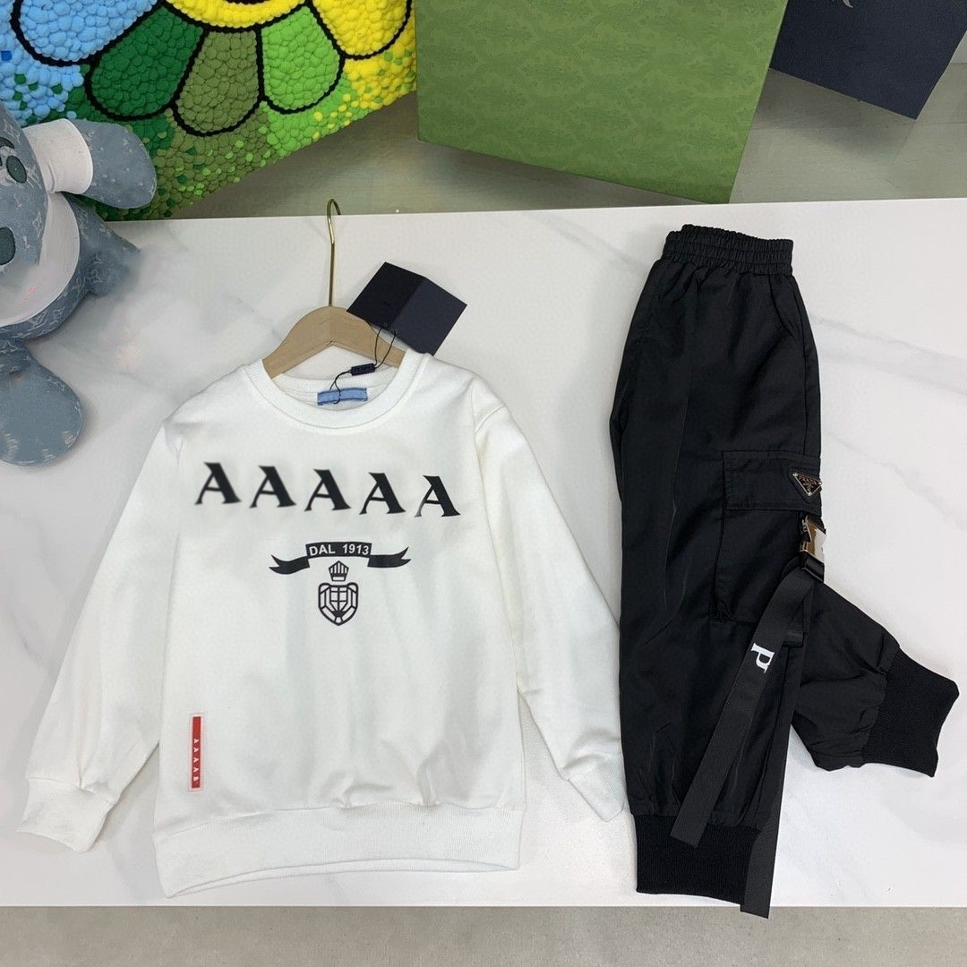 Suits Hoodie Children Sets Baby Clothe Girls Boys Clothing Tops 2 Pieces Sweatshirts And Pants Sports Kids Strip Decoration Size 110-160cm-image-800419859