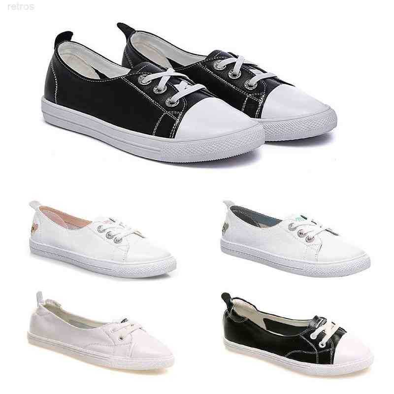 Design femmes chaussures en cuir couleur noir blanc beige mode femmes baskets de jogging plates en plein air taille 36-40noir blanc rouge bleu gr