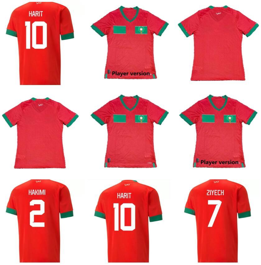 

Soccer jersey Player version 2022 World Cup Morocco home away White green 22 22 maillot de foot Ziyech Boufal FAJR Ait Bennasser Amrabat
