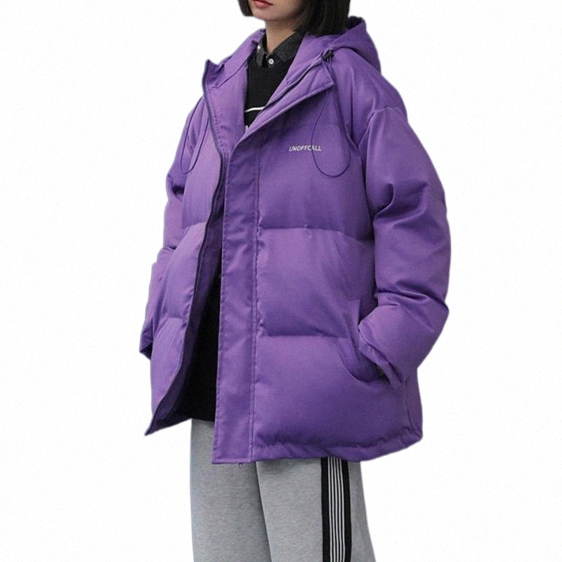 

Women's Down & Parkas women's Down & Parkas Winter Jacket Women Purple Solid Cotton Padded Bread Short Harajuku College Style Warm Streetwear Fashion Bubble Coat M2CT#, Sky blue