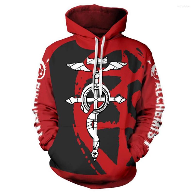 Men's Hoodies Fullmetal Alchemist Cosplay Hoodie Men Women Casual Hooded Sweatshirt Pullover Zip Up Jacket Coat