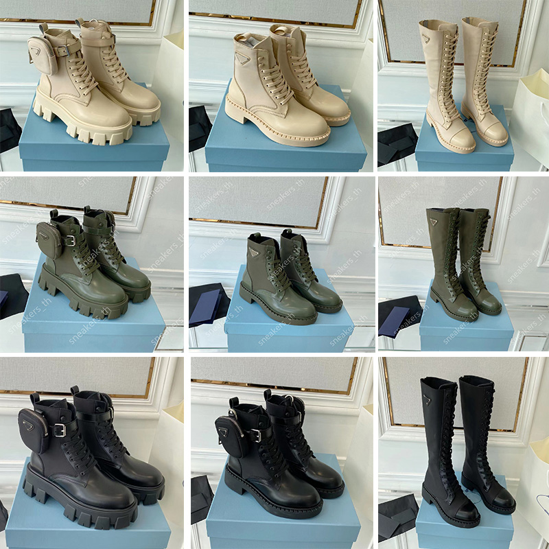 

Designer Boots Monolith Boot Men Women Rois Bootie Ankle Martin Booties Genuine Leather Nylon Boot Military Inspired Combat Bootss Removable Pouch Shoes, Color4
