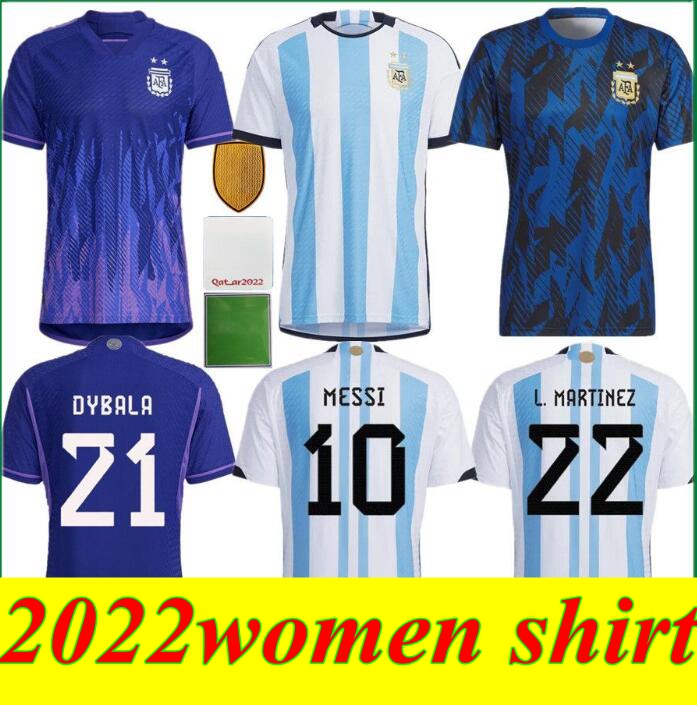 

women 2022 2023 Argentina soccer Jerseys 22 23 MESSIS MAC ALLISTER DYBALA DI MARIA MARTINEZ DE PAUL MARADONA child kids kit Men football shirt