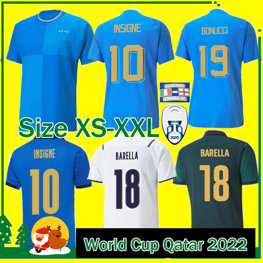 

S-4XL 22 23 BONUCCI home soccer Jersey 2022 2023 ItalyS blue INSIGNE Italia VERRATTI CHIELLINI CHIESA BARELLA FOOTBALL SHIRTS men kids set uniform red goalie Polo kit, New 2022 home
