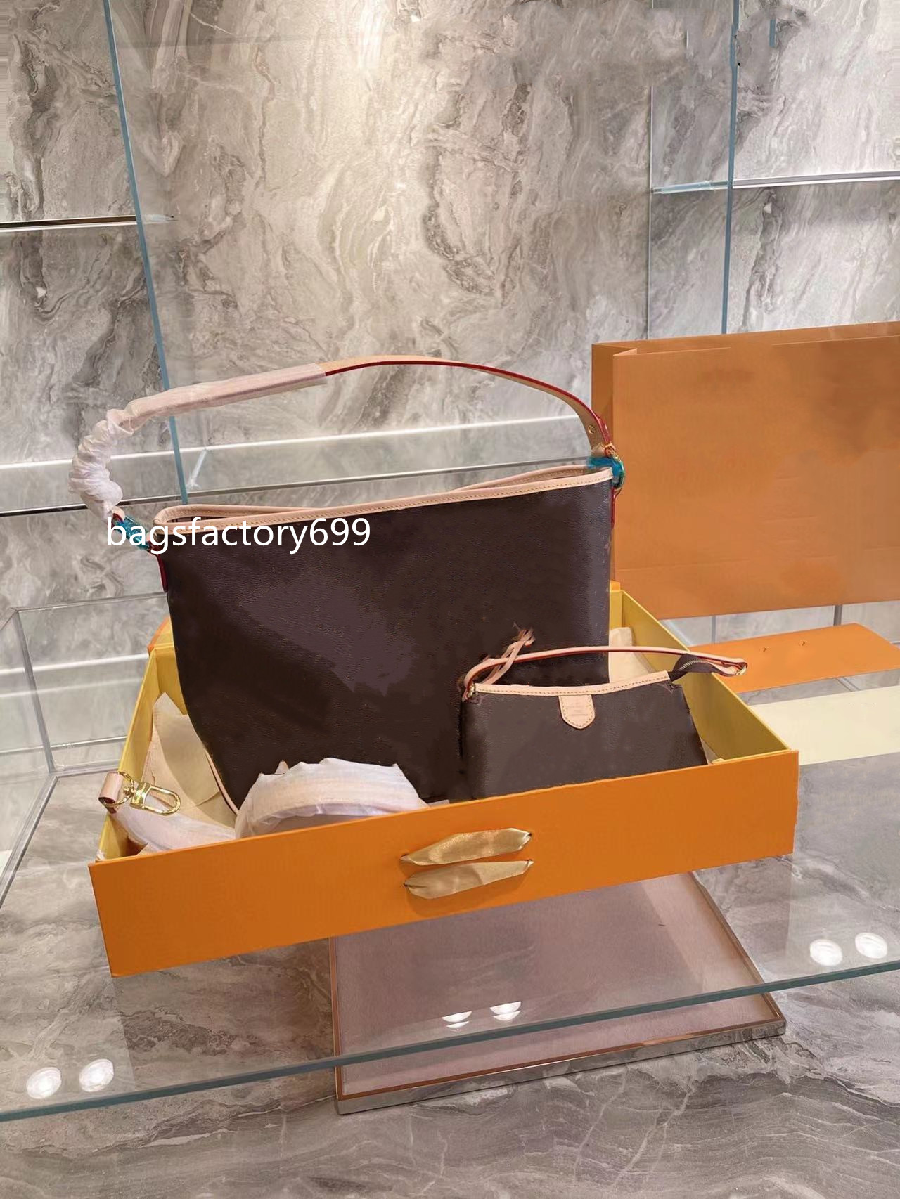 

Womens Tote Bag Large Designer Shopping Bags totes Leather Shoulder Bags Handbag Practical Capacity Evening Beach Travel Work Full MM GM High quality wholesale, Box