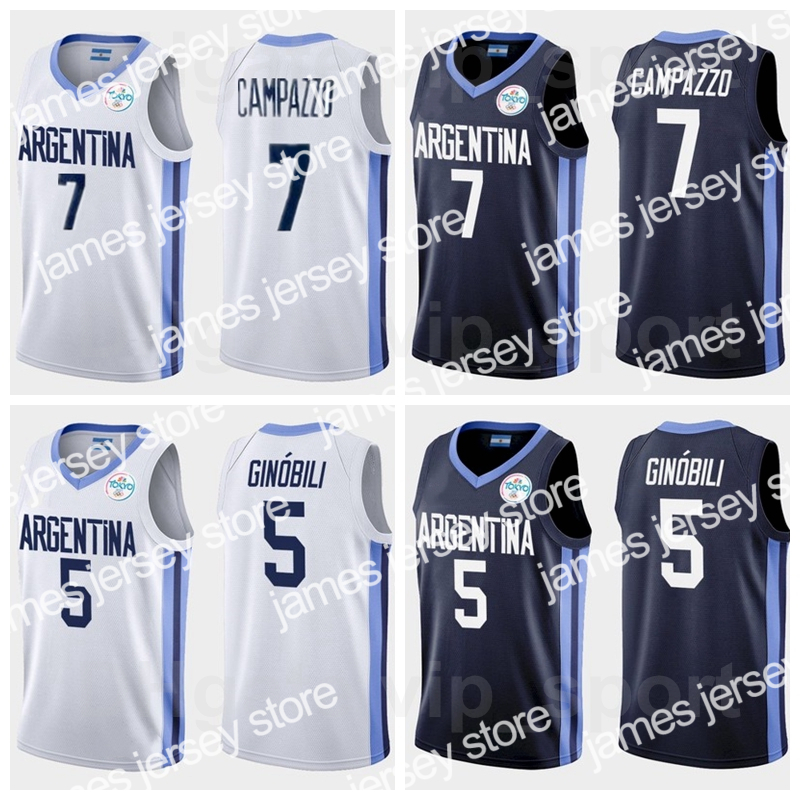 

Basketball Jerseys Men Women Kids Argentina Basketball 7 Facundo Campazzo Jersey 2021 Tokyo 4 Luis SCOLA 14 Gabriel DECK 12 Marcos DELIA 9 Nicolas BRUSSINO, White