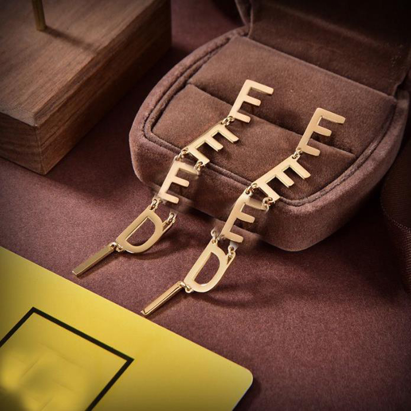 

New Fashion Ear Studs Women Gold Earings Jewelry Luxurys Designers Earring Letters Dangle Pendant Studs F Fashion 925 Silver D2290710F