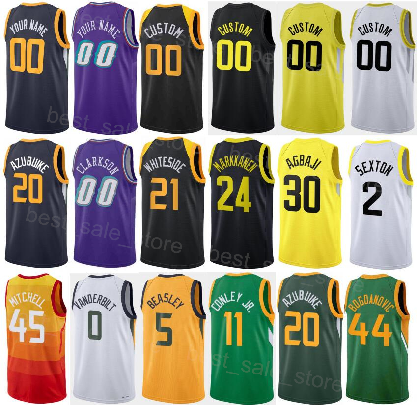 

Print Association Basketball Hassan Whiteside Jersey 21 Lauri Markkanen 24 Ochai Agbaji 30 Malik Beasley 5 Jarred Vanderbilt 0 Walker Kessler 24 Rudy Gay 8 Men Kids, Black