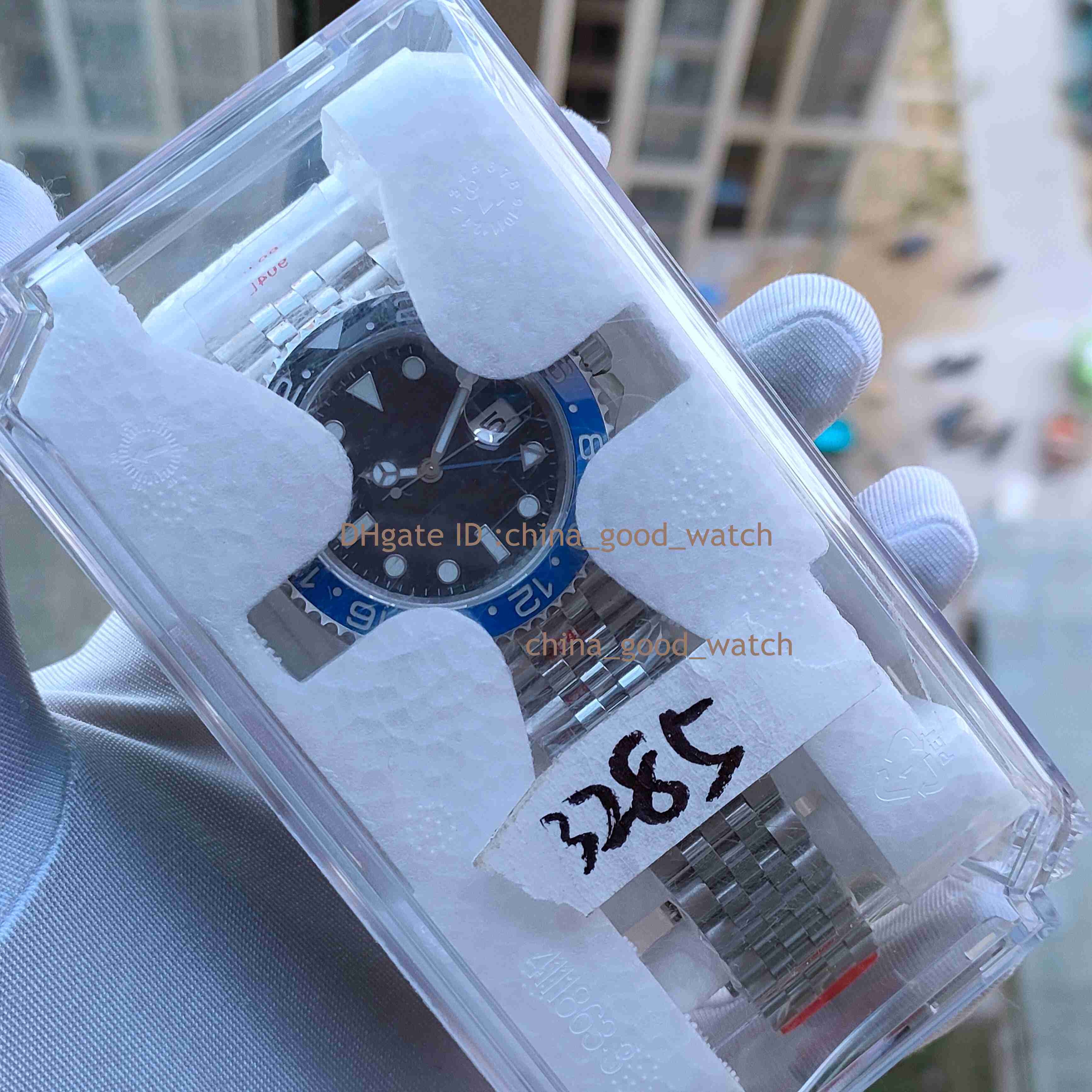 

Super GM Factory Mens Watch 40MM Black Blue Ceramic Bezel Automatic Cal.3285 Movement Men GMF 904L Steel Bracelet Batman 40MM Luminous Sapphire Dive Watches, 126710blnr