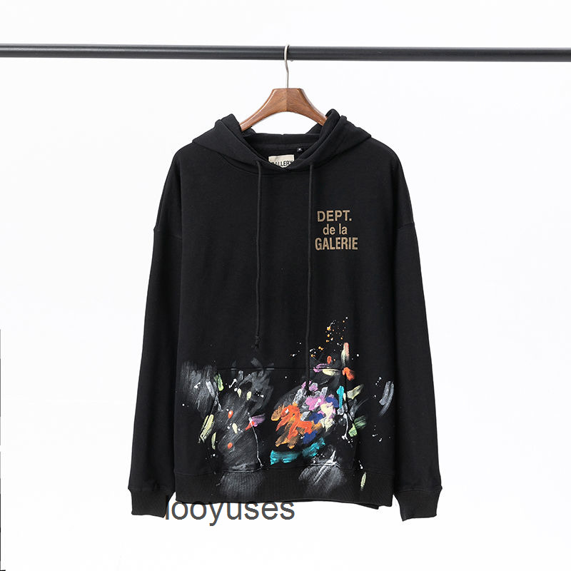 

Hoodies Splash High Dept Graffiti Sweaters Designer Print Hoodie Men' Cotton Galleryess Street Thin Streetwear 2022, Light gray