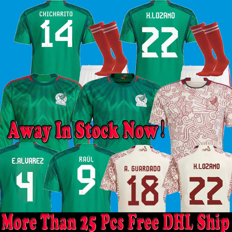 

22 23 Mexico Player Version Fans Soccer Jerseys Long Women 2022 2023 camisetas de futbol Lozano Herrera LAYUN RAUL VELA Tecatito Men Kids Football Shirts kits 3XL, 2022 away fans 2 patch