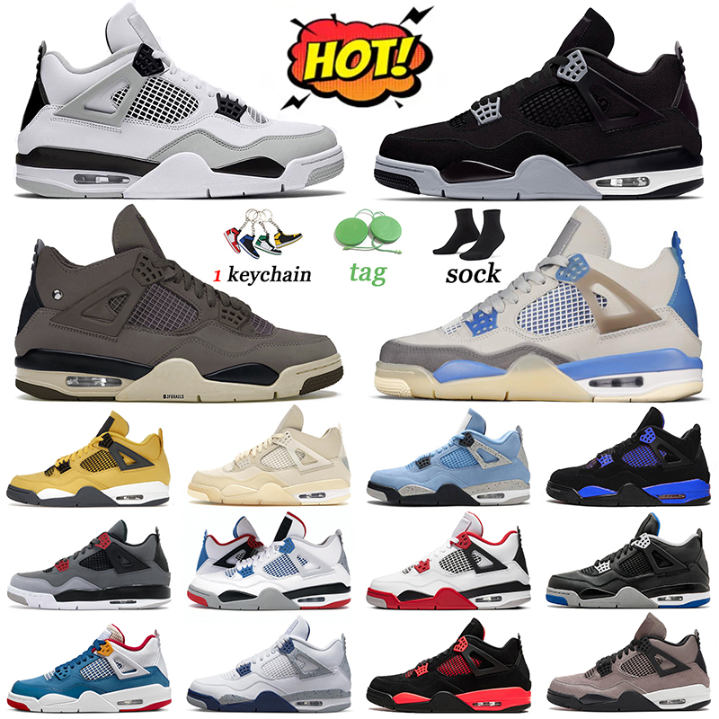 

classic 4s basketball shoes jumpman 4 violet ore J4 men trainers red thunder offs white midnight navy messy room military black canvas manila women sneakers sports, 36-47 (3)
