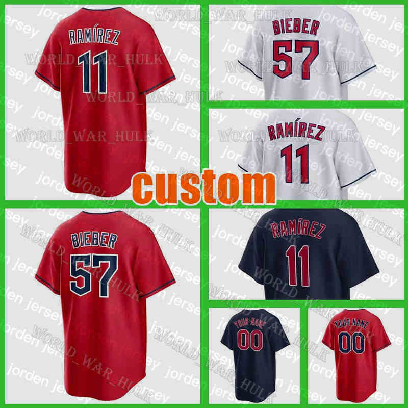 

NEW NEW College Baseball Wears 11 Jose Ramirez Jersey Cleveland 57 Shane Bieber Guardians Baseball 7 Myles Straw 32 Franmil Reyes James Kari, Men custom new cool base(y d a)