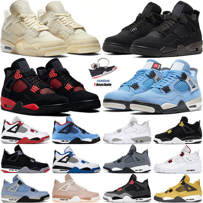 

2022 Jumpman 4 4s Basketball Shoes OG mens womens military black cat red thunder university blue White Cement Pure Money outdoor sports, 31