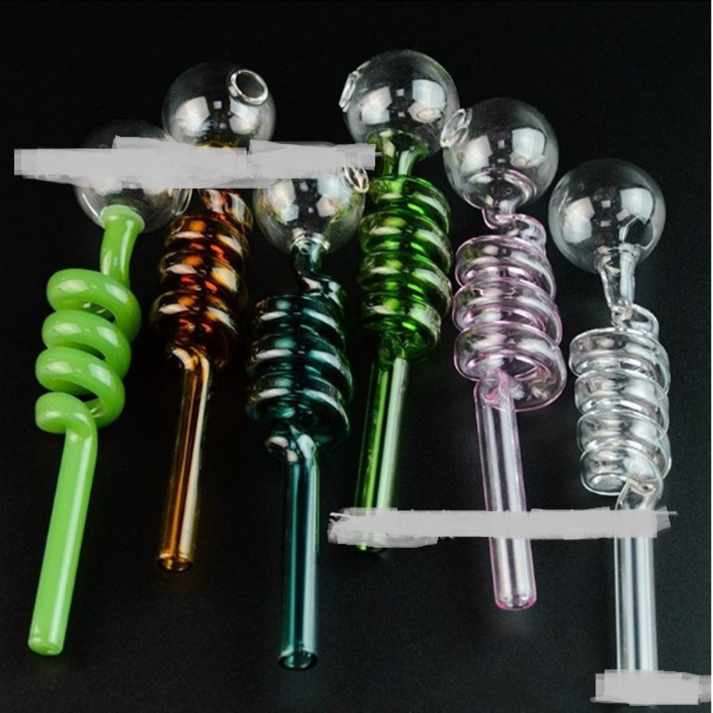 

Thick Glass Oil Burner Smoking Pipes Hand Blown Colorful Mini Water Pipe Glass Tube