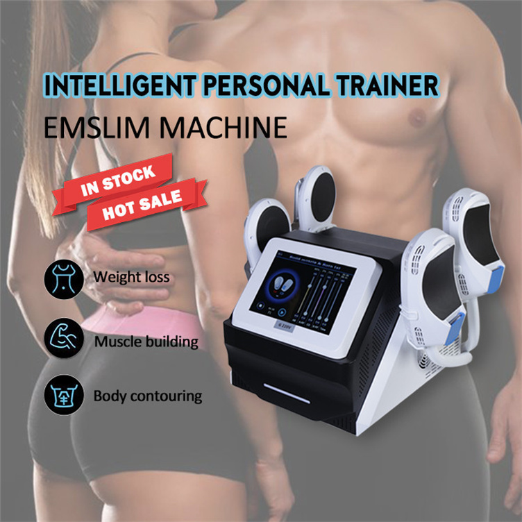 Electro Massage EMS Minceur Machine Stimulateur Musculaire Muscle Serrer Dispositif De Perte De Graisse Professionnel 4 Poignées Body Scuplting B