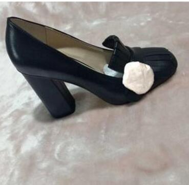 

Designer High heeled sandals Coarse heel leather Classic woman shoes Metal buckle for parties and banquets Sexy sandals Large size us11 42, A5