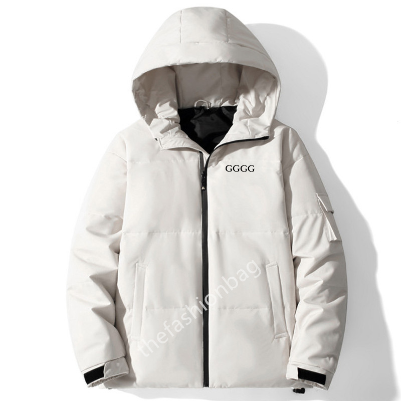 

French designer new winter hooded down jacket brand letter casual white duck down 100% polyester fiber M-3XL, Extra shipping fee