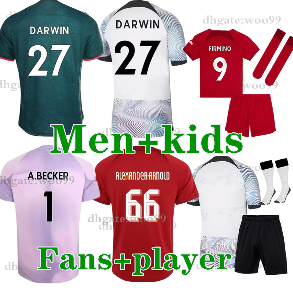 

22 23 soccer jerseys season home away 3rd DARWIN 2022 2023 Mohamed Diogo Luis DIaz Alexander Arnold football kit shirts men kids uniform CARVALHO Fans player
