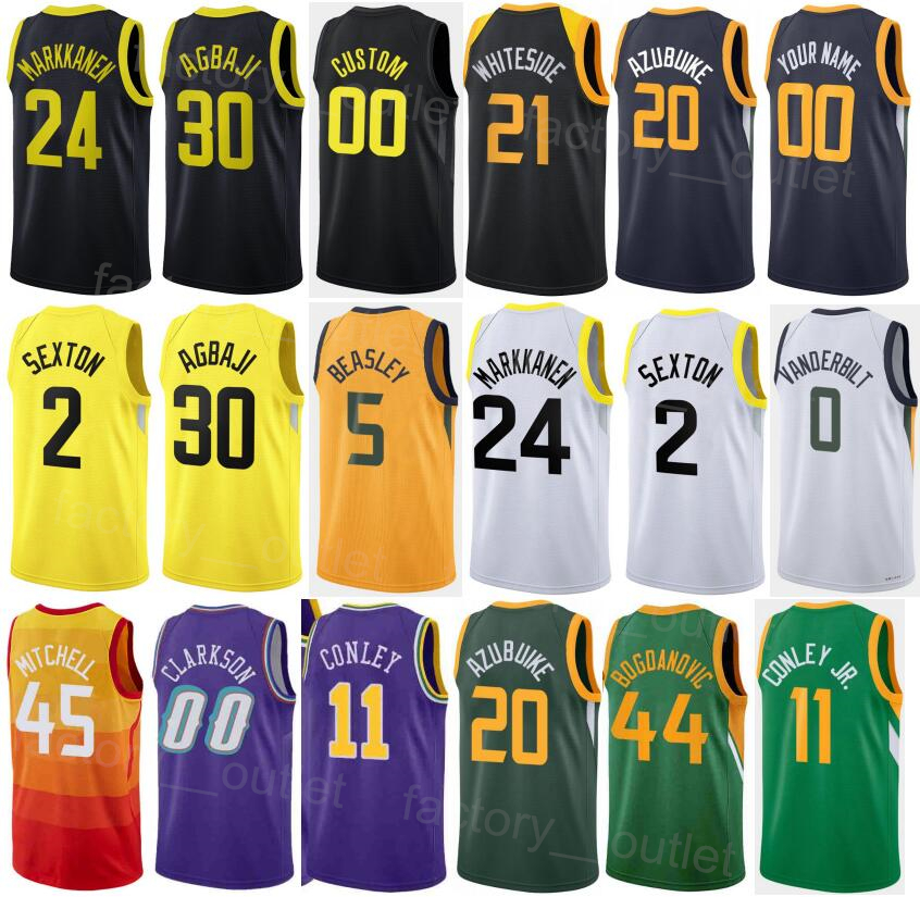 Men Woman Kids Print Earned Basketball Collin Sexton Jersey 2 Mike Conley 11 Bojan Bogdanovic 44 Udoka Azubuike 20 Jared Butler 13 Clarkson 0 Cla-image-800236240