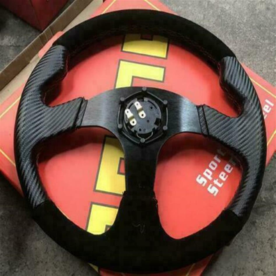 Cuir de suède de PVC de fibre de carbone de 13 pouces 320 millimètres emballant le volant261t