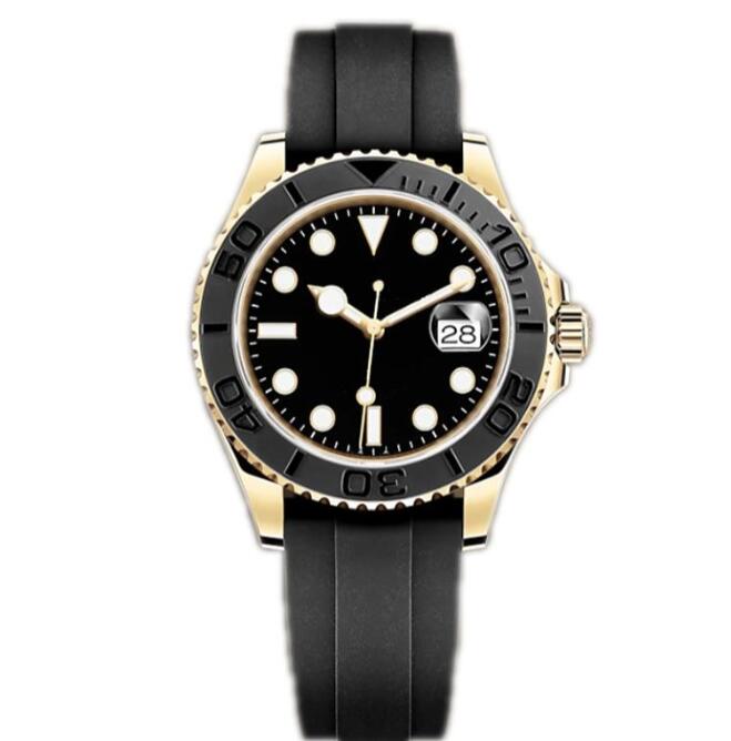 Luxury Wristwatches Rubber Men's Watch 40mm Black Dial Master Automatic Mechanical Watches Sapphire Glass Classic Folding Strap Super Lumino-image-800109105