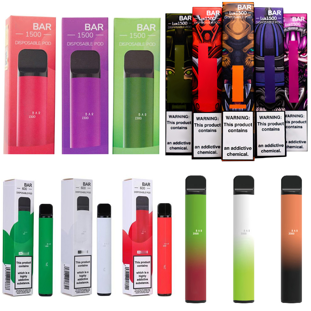 

Disposable E Cigarettes Ef Bar 600/1500 Lux/2000 Puffs Vape Pen 2%/5% Pre-Filled Pods Cartridge Portable Vaporizer Device elux geek lost escobar
