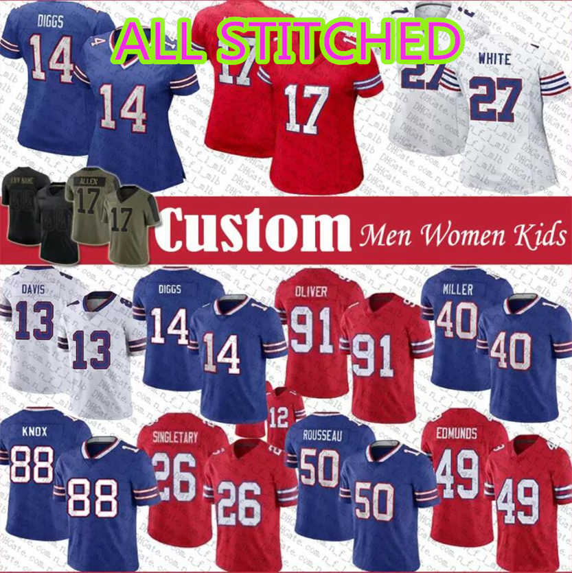 

Von Miller Josh Allen Jersey Stefon Diggs Buffalo''Bills''Kaiir Elam Custom Football Jerseys New Ike Tre'Davious White Tremaine Edmunds Mens, As photo