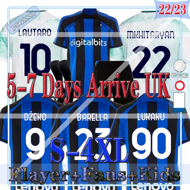 

Player Fans LUKAKU 22 23 interS soccer jerseys Maillot Foot BARELLA VIDAL LAUTARO INTERS ERIKSEN ALEXIS DZEKO AWAY THIRD MILAN football shirts 2022 2023 men kids kit